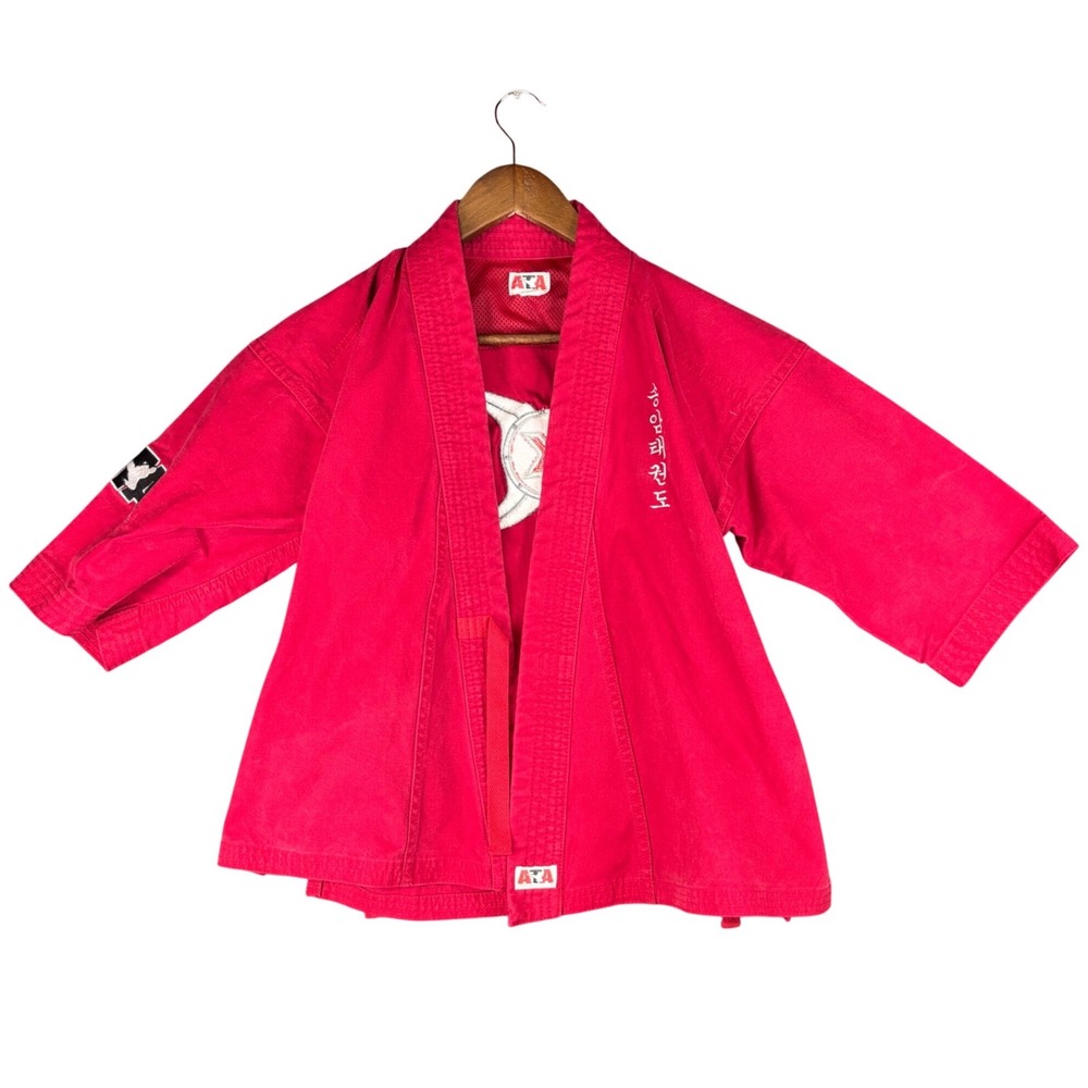ATA Martial Arts Xtreme XMA Red Karate Taekwondo Uniform Dobok Top Size 1 Sporty